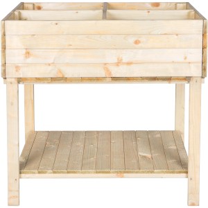 Fioriera da esterno t.b.t. in legno con ripiano.