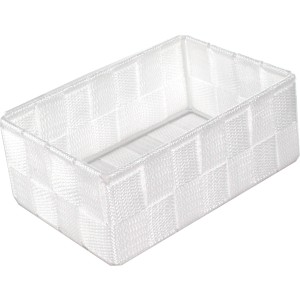 Cesto t.b.t. bianco rettangolare per accessori bagno.