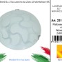 Plafoniera t.b.t. bianca in vetro con motivo a onde, diametro 40 cm.