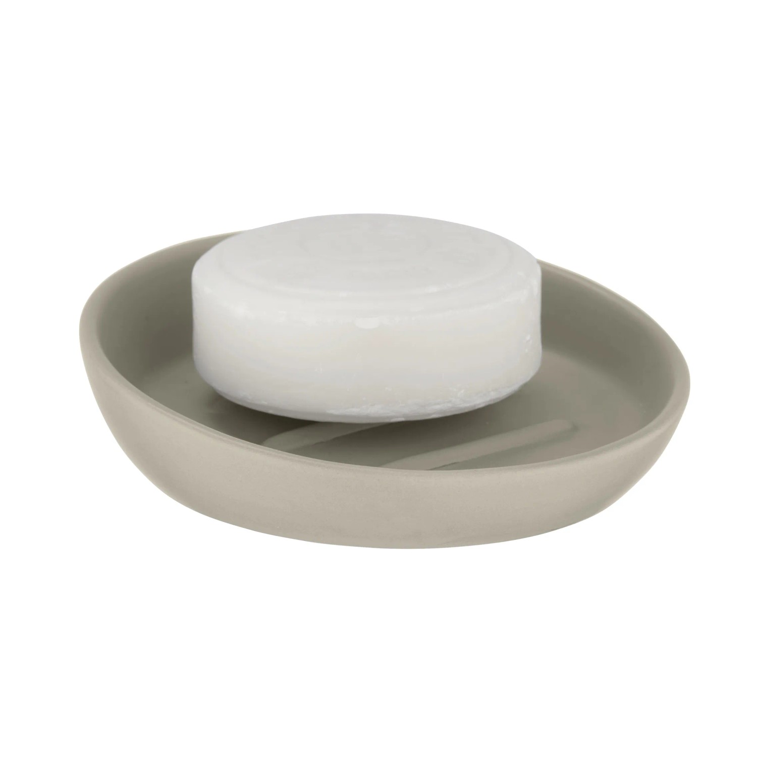 Portasapone In Ceramica A Doppio Strato Autodrenante Per Bagno E Cucina - Beige Con Macchie, Design Moderno - 5