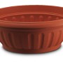 Vaso per piante ovale marrone per giardino o balcone.