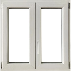 Finestra in PVC t.b.t. bianca a due ante.