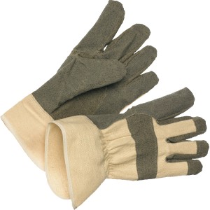 Guanti da lavoro taglia 10 in cotone con polsino in tela e rivestimento in vinile per fai da te e giardinaggio.