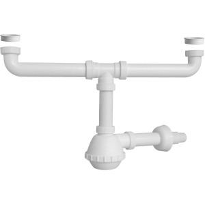 Sifone bianco per lavatrice/lavastoviglie.