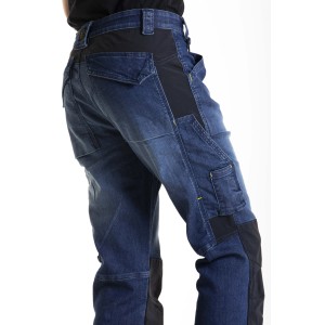 Pantaloni da lavoro t.b.t. blu con rinforzi e tasche neri.