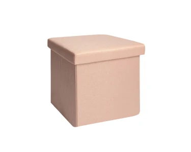 Pouf contenitore pieghevole tessuto rosa 38x38 cm