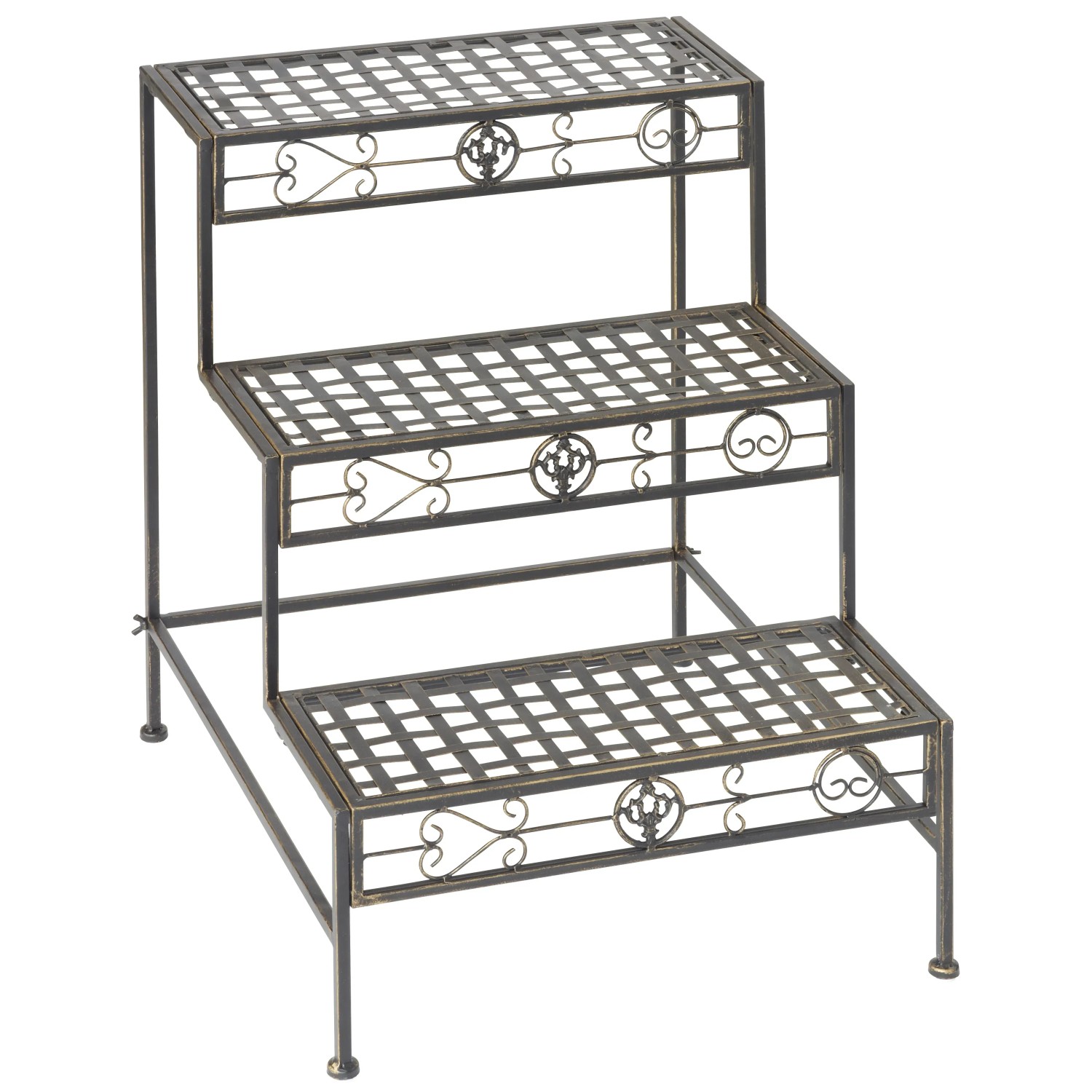 DanDiBo Scala Per Fiori In Metallo Grigio 75 Cm Portafiori Con 3 Ripiani 96011 Colonna Per Piante Portafiori Colonna Per Piante Sgabello Per Fiori 39011610