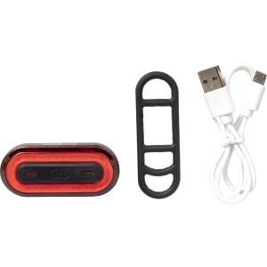 Luce per bici t.b.t. con cavo USB e supporto.