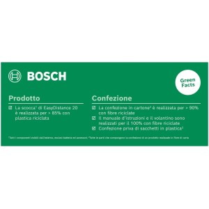 Informazioni sull'imballaggio del telemetro laser Bosch EasyDistance 20: Materiali sostenibili.