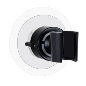 Wenko Supporto doccia nero 360° per montaggio a parete senza forare.
