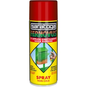 Saratoga Fernovus spray antiruggine, tappo rosso, per applicazione diretta sulla ruggine.