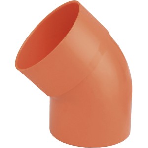 Curva per tubo di scarico arancione per impianti idraulici.