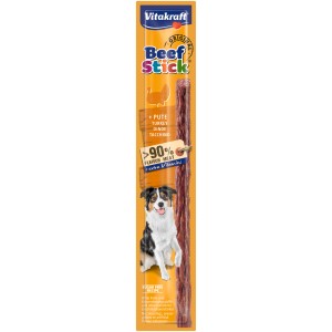 Vitakraft Beef Stick Tacchino, confezionato singolarmente. Snack per cani con elevato contenuto di carne.