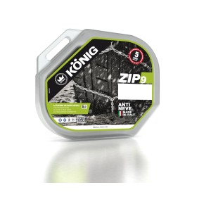 Catene da neve König ZIP 9 in custodia di plastica grigia. Protezione da ghiaccio e neve.