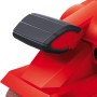 Dettaglio della levigatrice a nastro rossa Einhell TC-BS 8038 con aspirazione polvere.