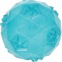 Palla giocattolo blu per cuccioli con rilievi e motivo a stella.