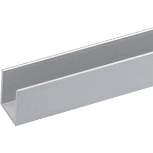 Profilo a U in alluminio argentato Arcansas, 19x15x1000 mm, per costruzioni.