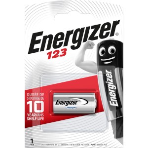 Energizer 123 batteria al litio per foto, 1 pezzo in blister.