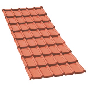 Tegola t.b.t. color terracotta per copertura tetti.