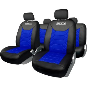 t.b.t. Coprisedili auto Sparco neri e blu per accessori interni auto.