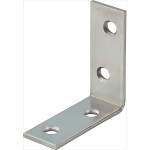 Staffa angolare in acciaio inox, 40x40x15 mm, con fori per costruzioni in legno.