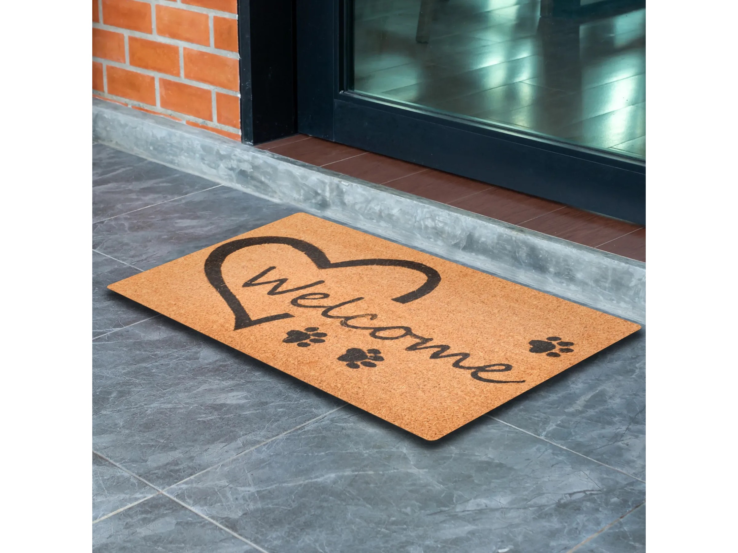 Zerbino da Esterno Ingresso, Tappeto da Ingresso Interno Assorbente e Antiscivolo 40x60 cm Welcome