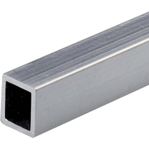 Tubo quadrato Arcansas, 1x1 cm, alluminio, colore argento.