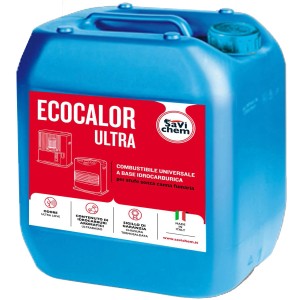 Tanica blu di combustibile Ecocalor Ultra per stufe senza canna fumaria.