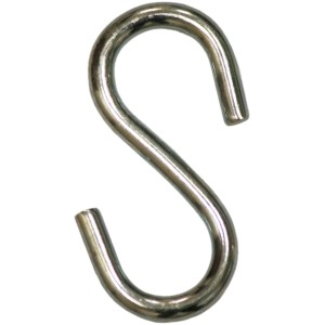 Gancio a S in metallo, ideale per appendere oggetti e come parte di set di ganci e occhielli.