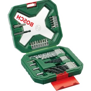 Bosch X-Line Set di punte per trapano e avvitatore II da 34 pezzi in custodia verde con punte, inserti e bussole.