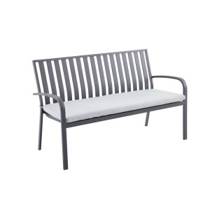 Panchina da giardino Sheridon in alluminio 150x66x90 cm grigio