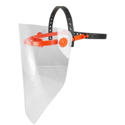 Schermo facciale in PETG con giro testa regolabile