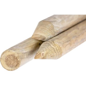 Pali in legno per recinzioni, naturali, appuntiti.