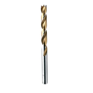 Punta per legno con punta di centraggio, a spirale, per forature precise nel legno.