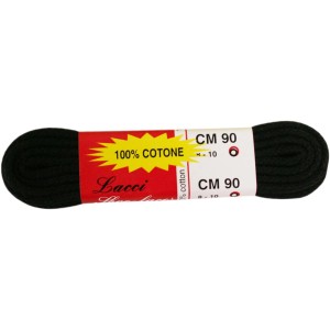 Lacci neri in cotone, 90 cm, per scarpe da lavoro.