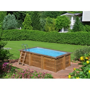 Piscina in legno fuori terra Marbella 420x270x117 cm rettangolare