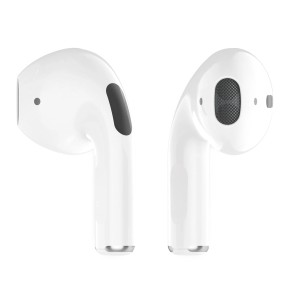 Cuffie t.b.t. bianche per accessori interni auto, primo piano.