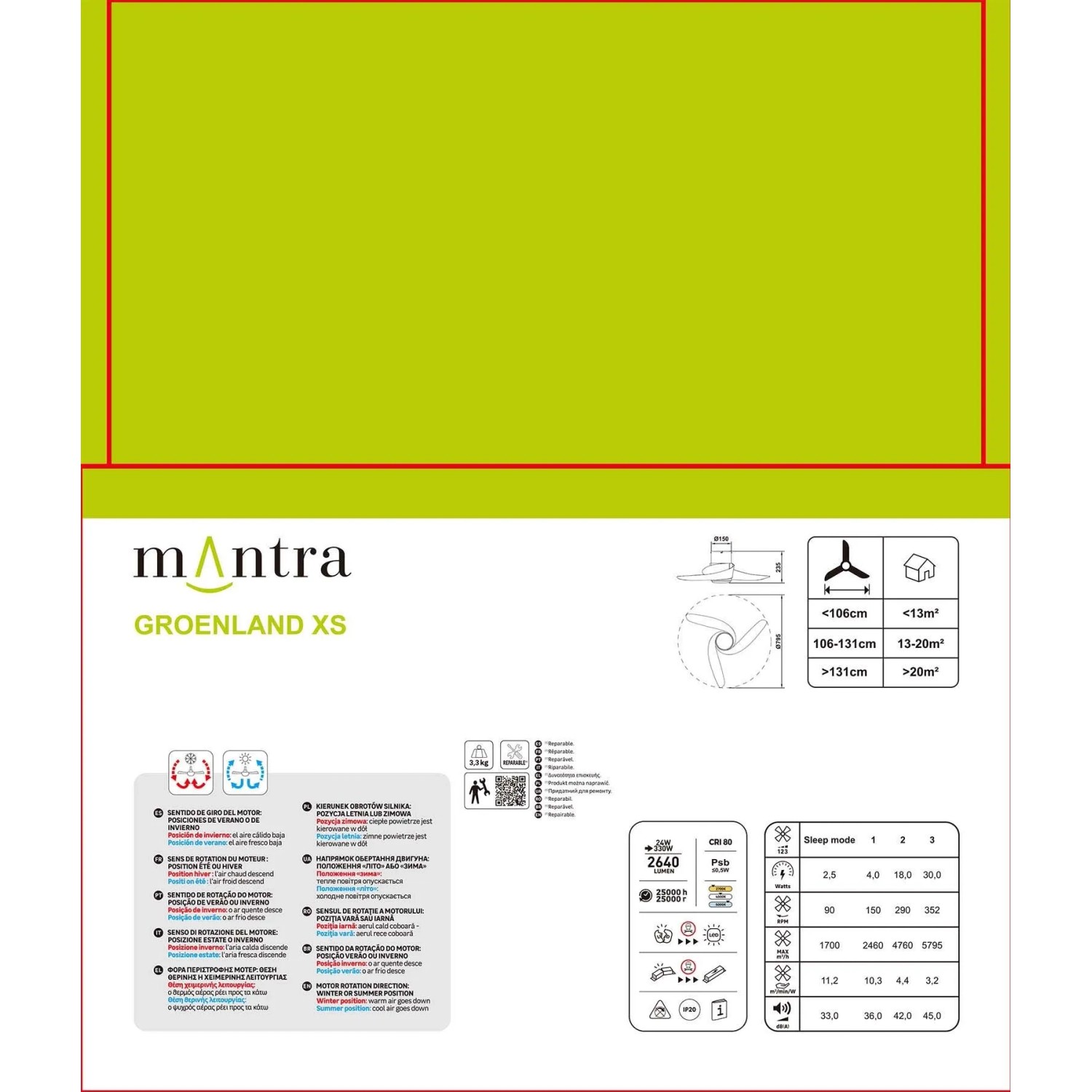 Ventilatore da soffitto con luce LED Groeland 2640 lm 3000/5000 K Ø 79,5x21 cm_8