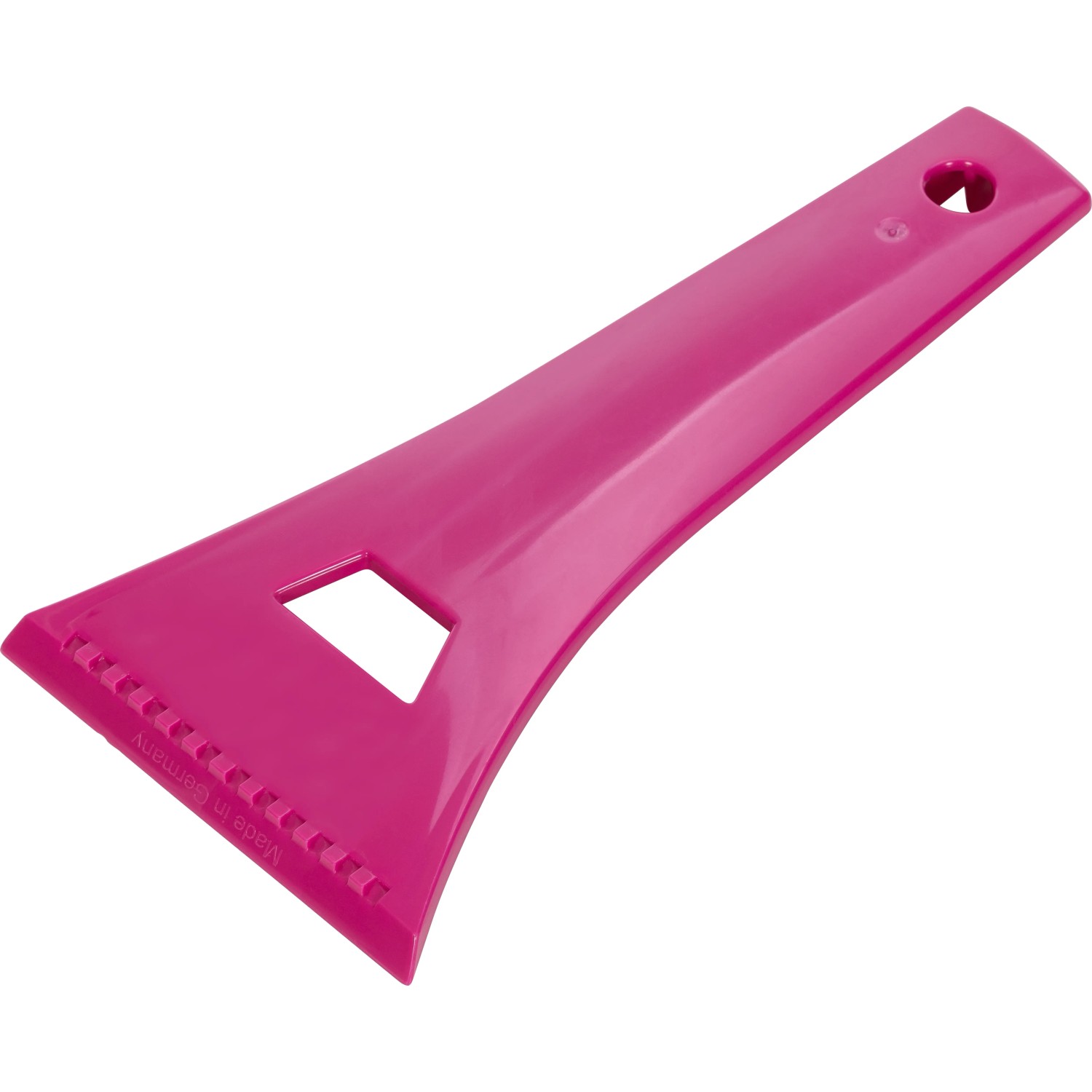 Raschiaghiaccio Trend rosa in plastica con manico e bordo raschiante.