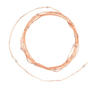 t.b.t. Catena luminosa per interni, filo di rame con piccoli LED.