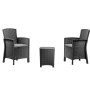 Set di mobili da giardino t.b.t. con 2 sedie e tavolo effetto rattan.