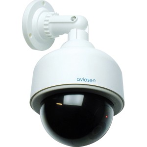 Telecamera di sorveglianza Avidsen bianca per interni ed esterni.