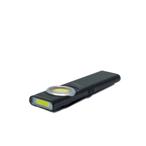 Torce t.b.t. nera con luce LED e clip.
