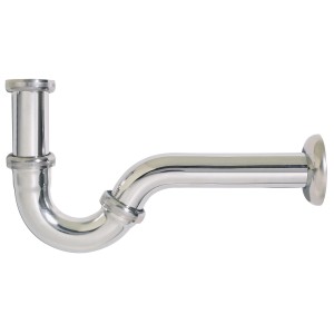 Sifone per lavabo cromato lucido.