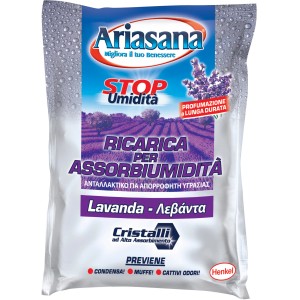 Ricarica Ariasana lavanda per deumidificatore, ferma l'umidità, previene condensa, muffa e cattivi odori.