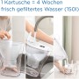 Caraffa filtrante Brita Marella, 2,4 l, bianca, con cartuccia in uso.