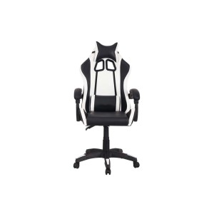 Sedia gaming t.b.t. in bianco e nero.