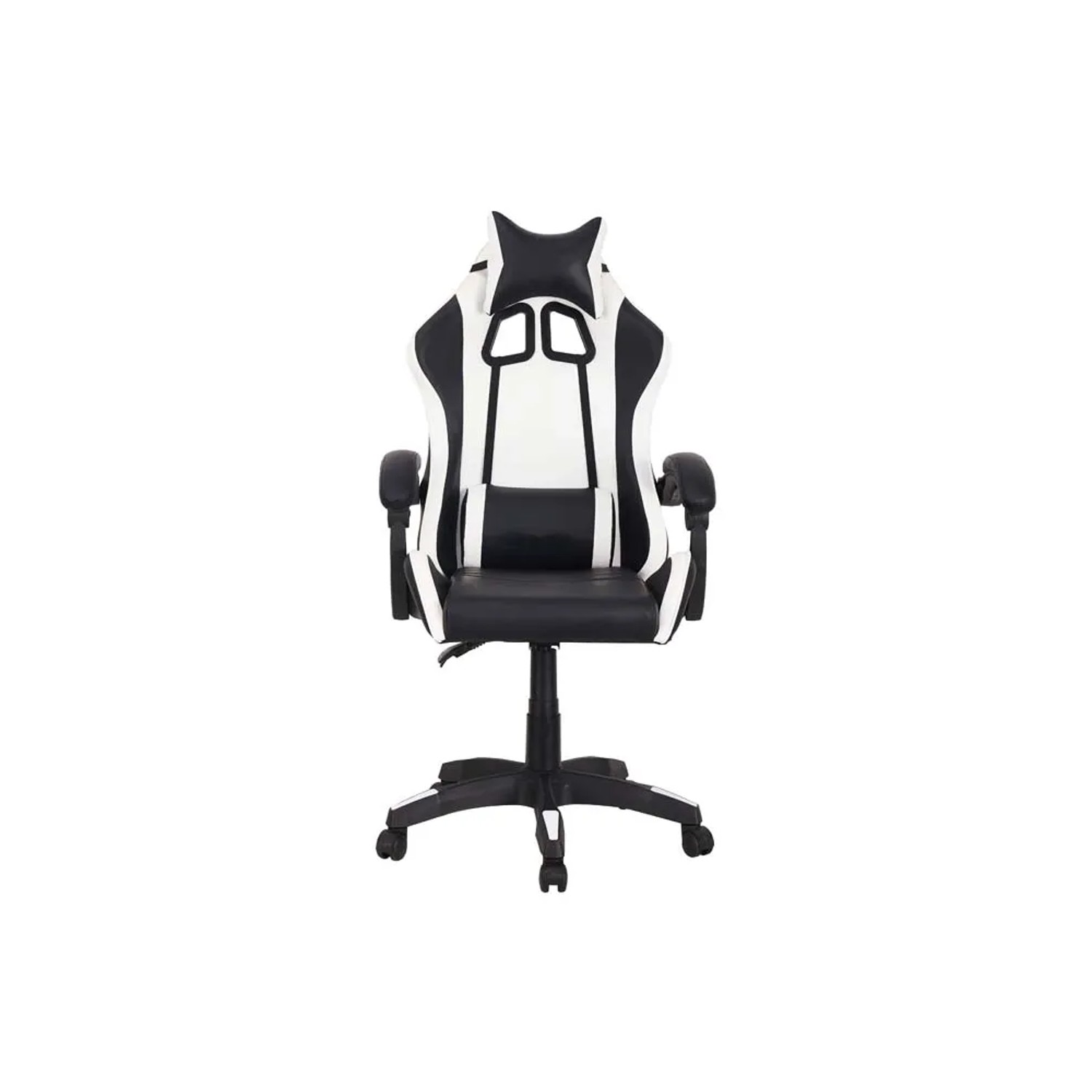 Sedia gaming t.b.t. in bianco e nero.