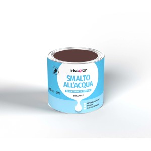 Smalto colorato all'acqua Iriscolor marrone scuro, brillante. Vernice per interni ed esterni.