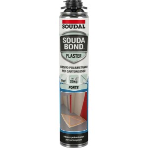 Bomboletta di schiuma poliuretanica Soudal Souda Bond Plaster per cartongesso.